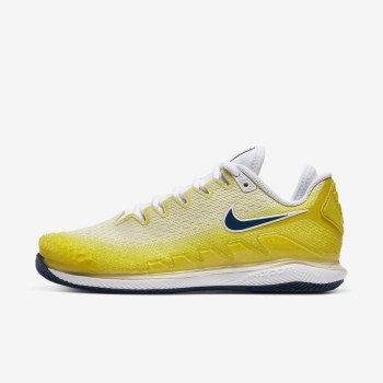 Nike Court Air Zoom Vapor X Knit - Női Teniszcipő - Sárga/Világos/Fehér/Kék